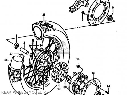REAR WHEEL (MODEL K) - DR600R1989 (K)