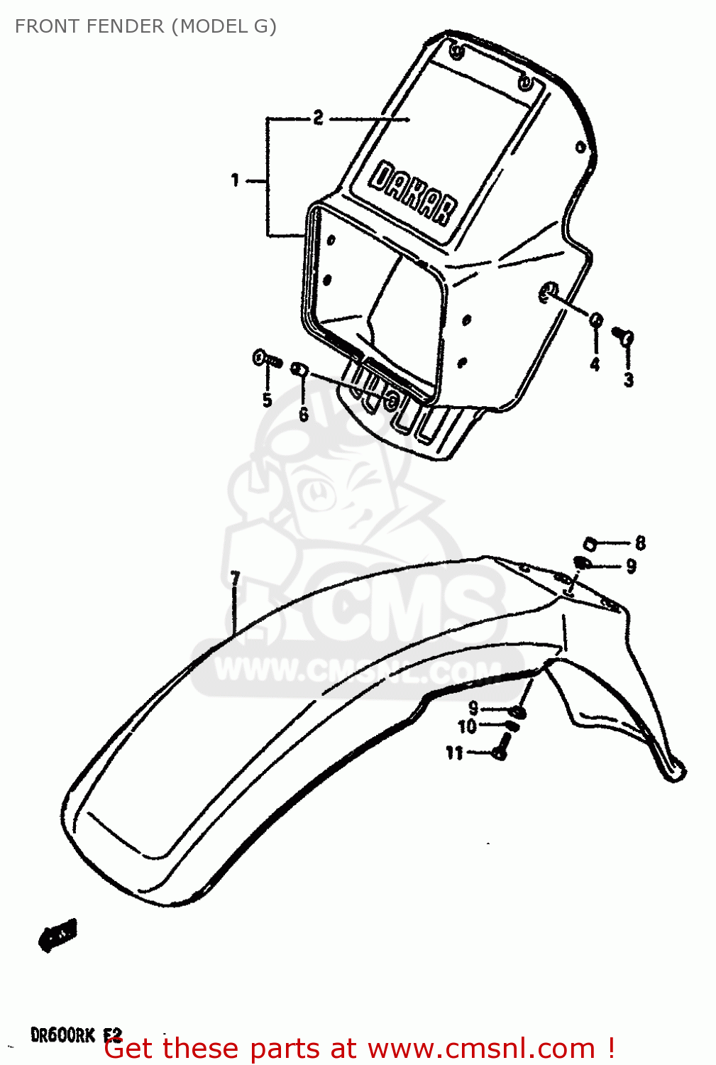 FRONT FENDER (MODEL G) DR600RU 1987 (H)