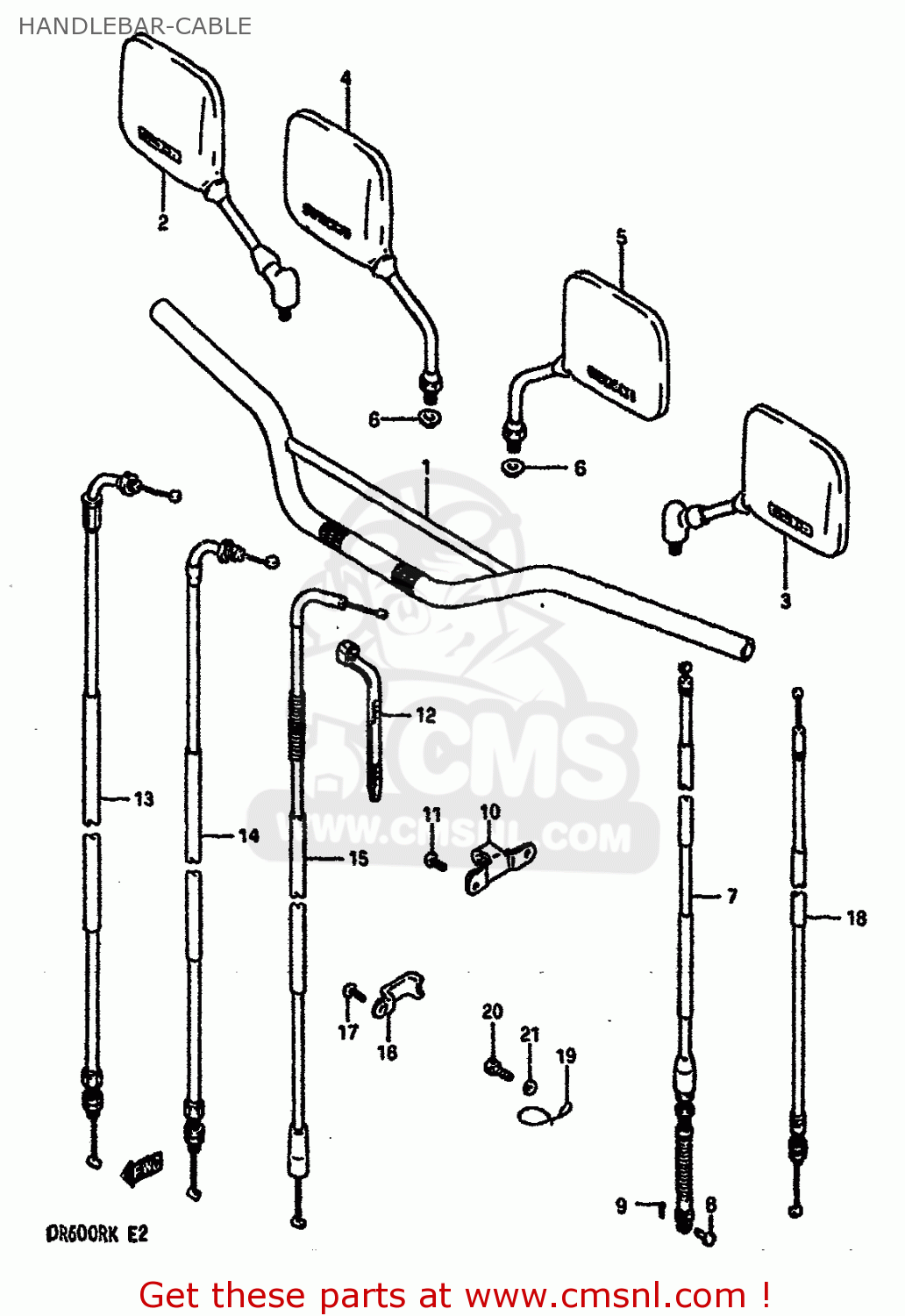 HANDLEBAR-CABLE DR600RU 1987 (H)