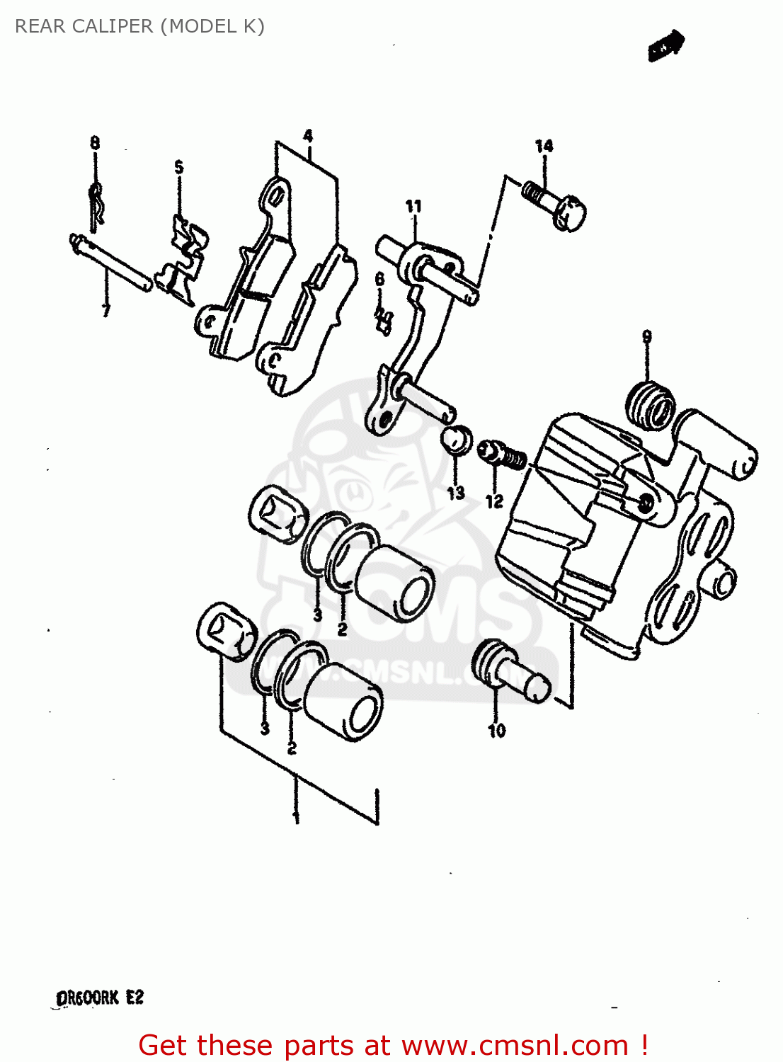 REAR CALIPER (MODEL K) DR600RU 1987 (H)