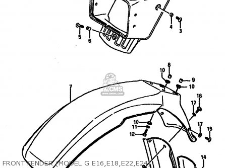 FRONT FENDER (MODEL G E16,E18,E22,E24) - DR600RU 1987 (H)