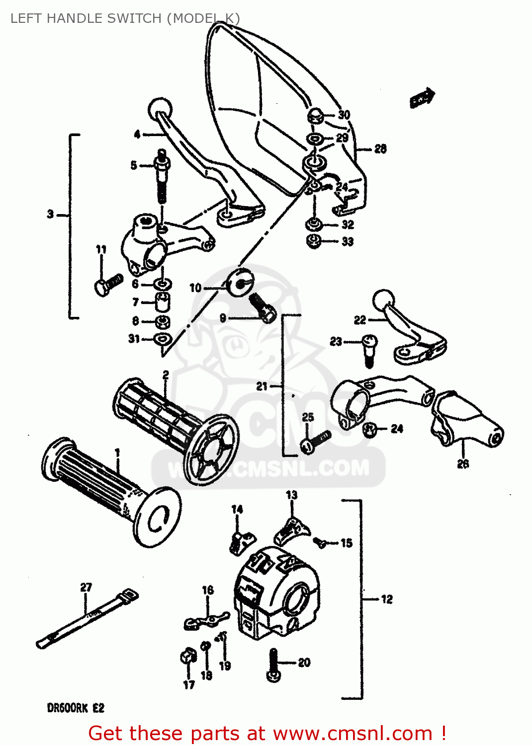 LEFT HANDLE SWITCH (MODEL K) DR600RU 1988 (J)