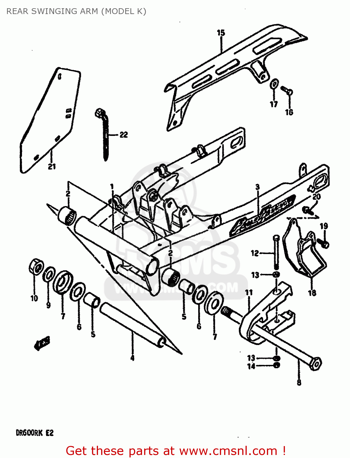 REAR SWINGING ARM (MODEL K) DR600RU 1988 (J)