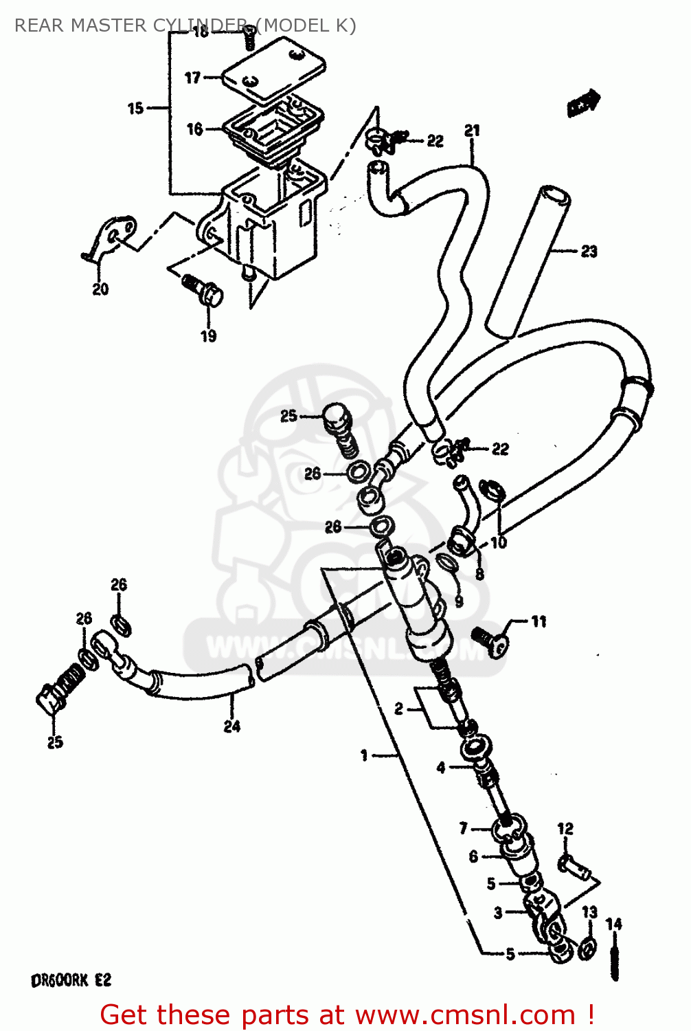 REAR MASTER CYLINDER (MODEL K) DR600RU 1988 (J)