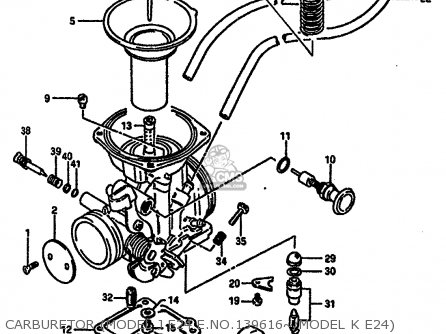 CARBURETOR (MODEL J E24 E.NO.139616~/MODEL K E24) - DR600RU 1988 (J)
