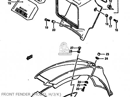FRONT FENDER (MODEL H/J/K) - DR600RU 1988 (J)