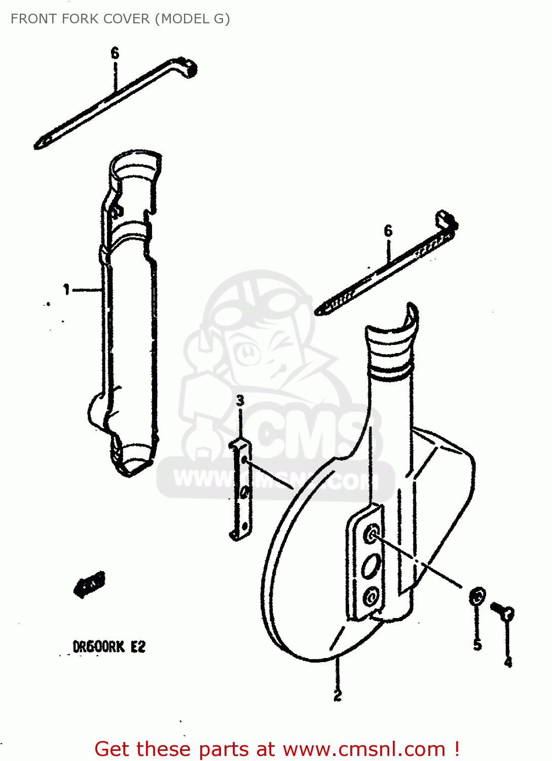 FRONT FORK COVER (MODEL G) DR600RU 1989 (K)