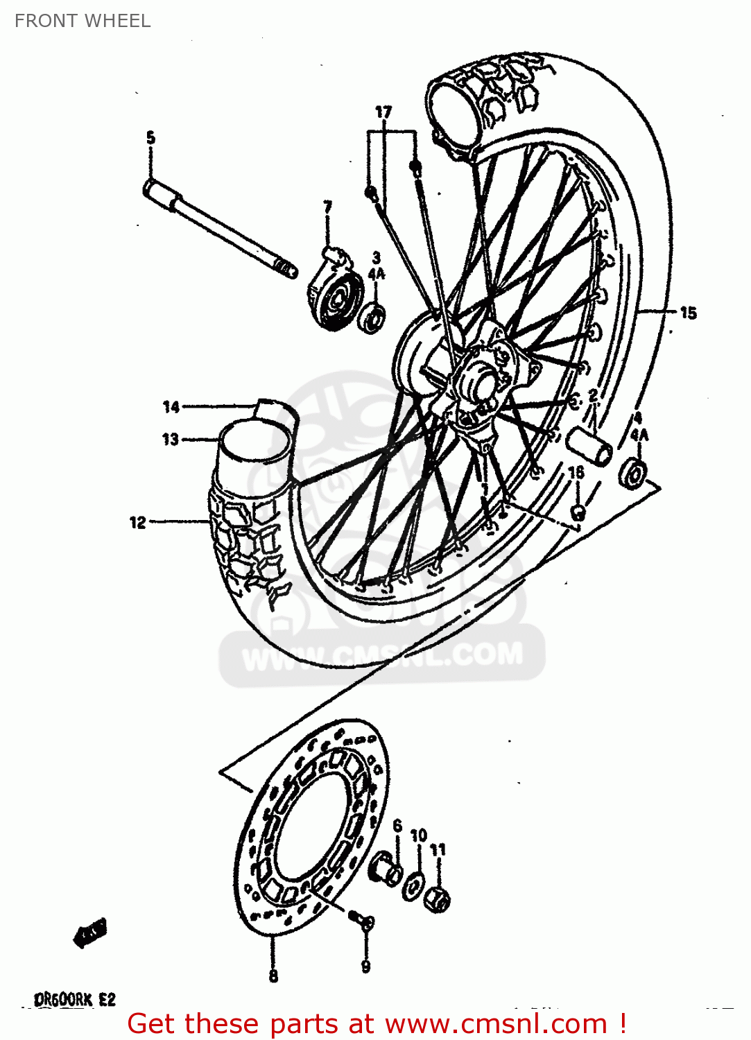 FRONT WHEEL DR600RU 1989 (K)