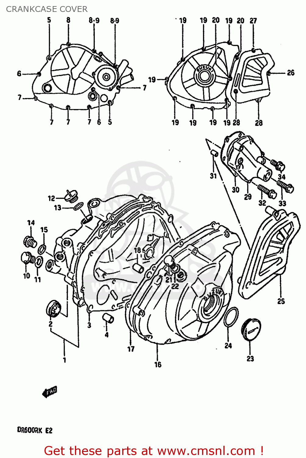 CRANKCASE COVER DR600RU 1989 (K)