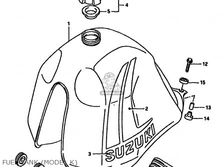 FUEL TANK (MODEL K) - DR600S 1985 (F) (E01 E02 E04 E06 E15 E16 E17 E18 E21 E22 E24 E25