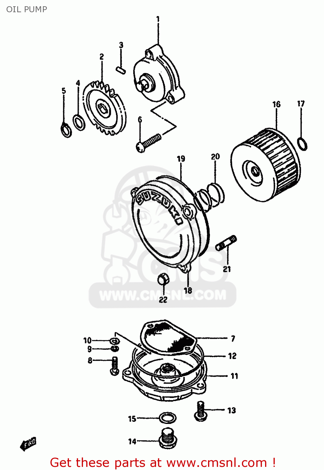 OIL PUMP DR600S 1986 (G) (E01 E02 E04 E15 E16 E17 E18 E21 E22 E24 E25 E34