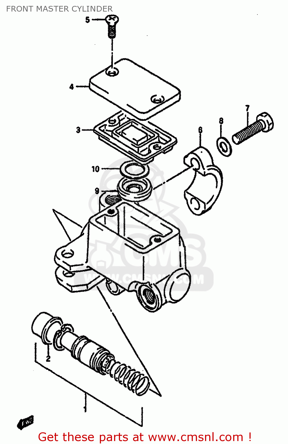 FRONT MASTER CYLINDER DR600S 1986 (G) (E01 E02 E04 E15 E16 E17 E18 E21 E22 E24 E25 E34