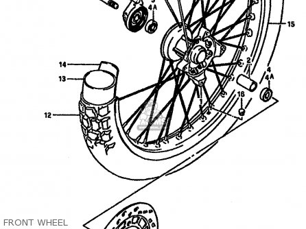 FRONT WHEEL - DR600S 1986 (G) (E01 E02 E04 E15 E16 E17 E18 E21 E22 E24 E25 E34