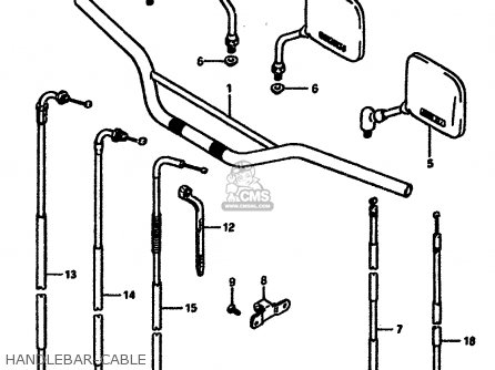 HANDLEBAR-CABLE - DR600S 1986 (G) (E01 E02 E04 E15 E16 E17 E18 E21 E22 E24 E25 E34