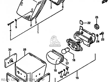 REAR COMBINATION LAMP - DR600S 1987 (H) (E01 E02 E04 E06 E15 E16 E17 E18 E21 E22 E24 E25