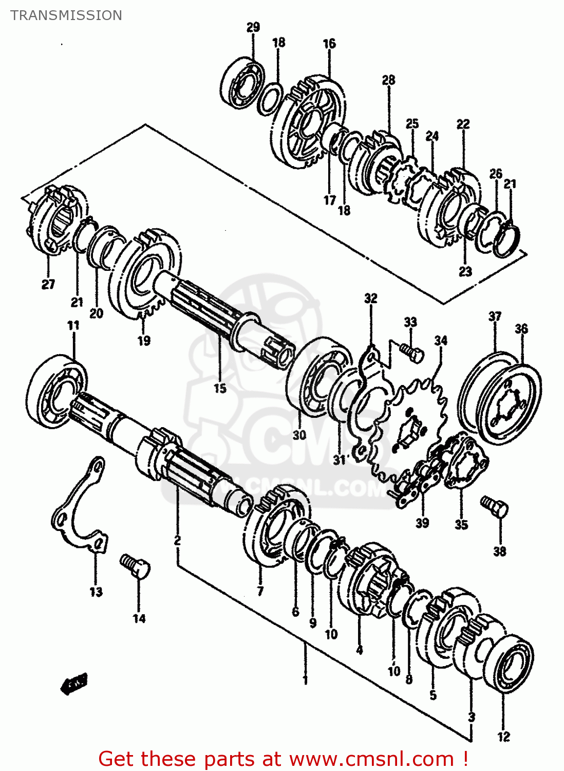 TRANSMISSION DR600S 1988 (J) (E02 E04 E15 E16 E17 E18 E21 E22 E34 E53)