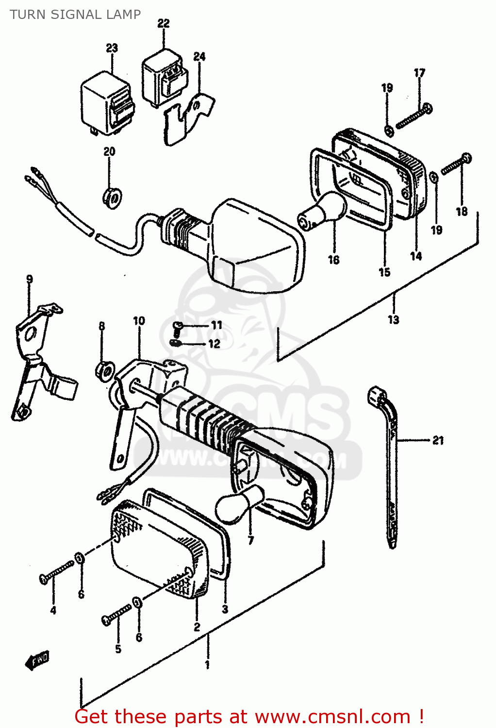 TURN SIGNAL LAMP DR600S 1988 (J) (E02 E04 E15 E16 E17 E18 E21 E22 E34 E53)
