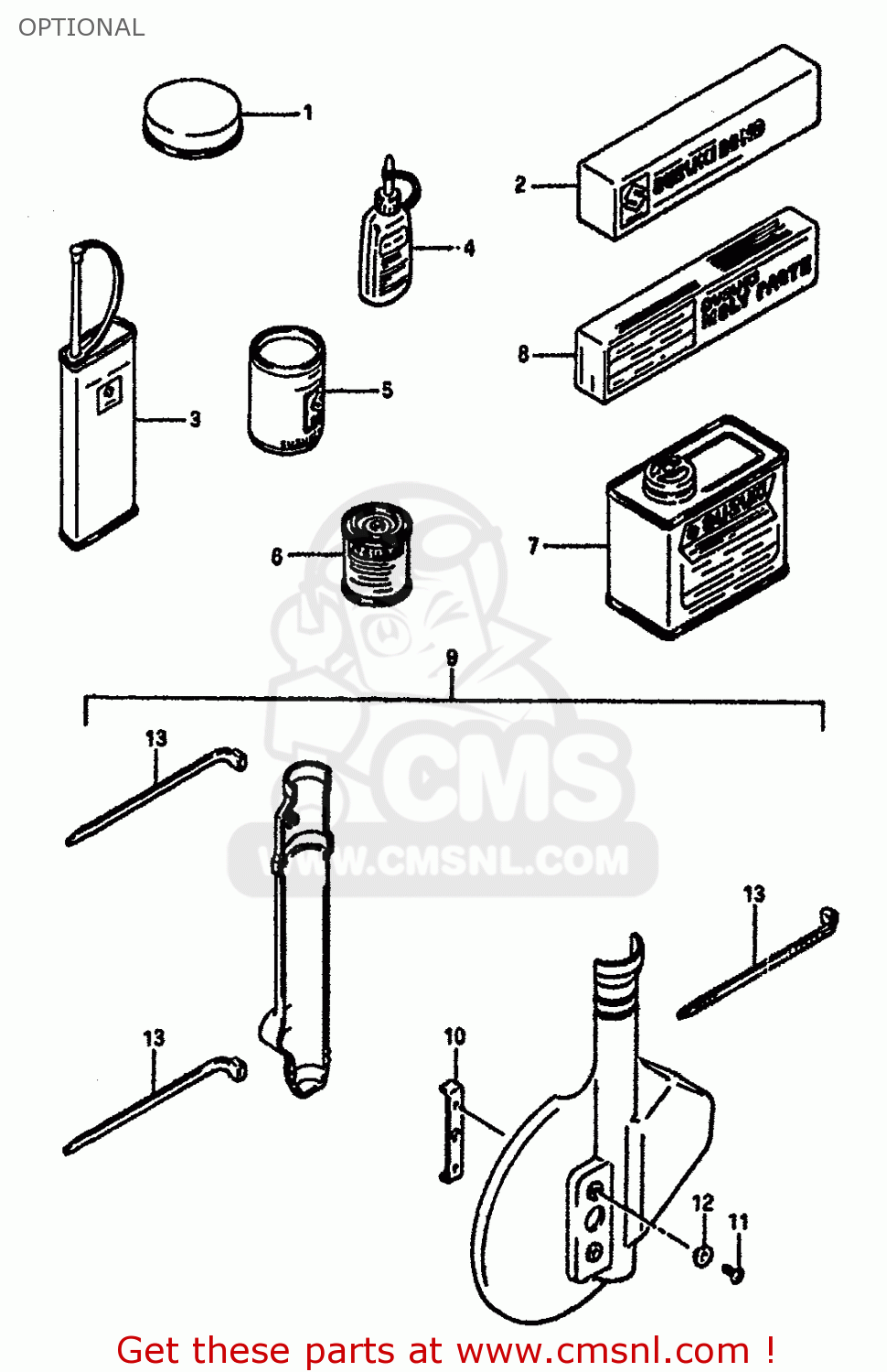 OPTIONAL DR600S 1988 (J) (E02 E04 E15 E16 E17 E18 E21 E22 E34 E53)