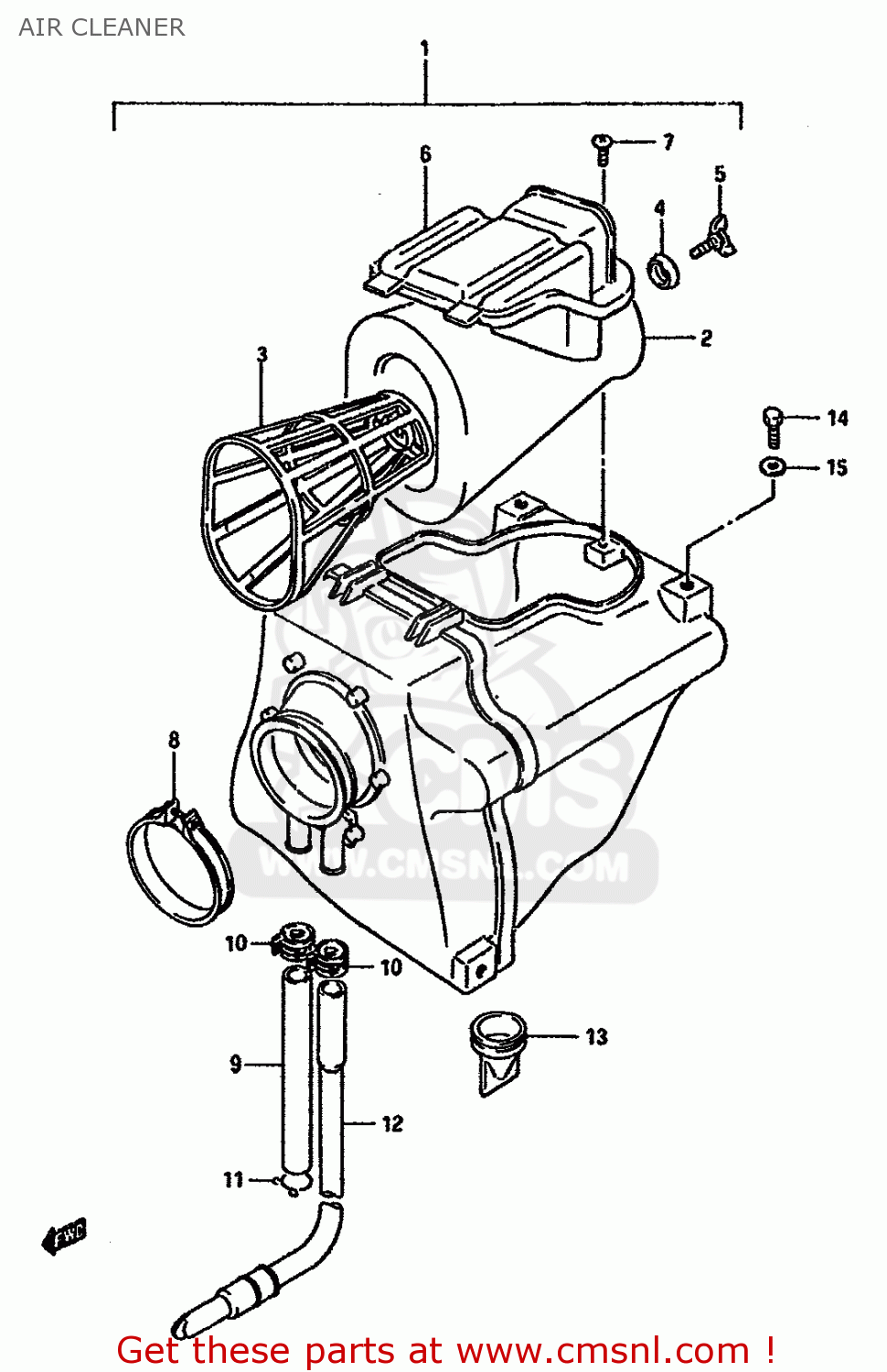 AIR CLEANER DR600S 1989 (K) (E02 E04 E15 E16 E17 E18 E21 E22 E25 E34 E39 E53