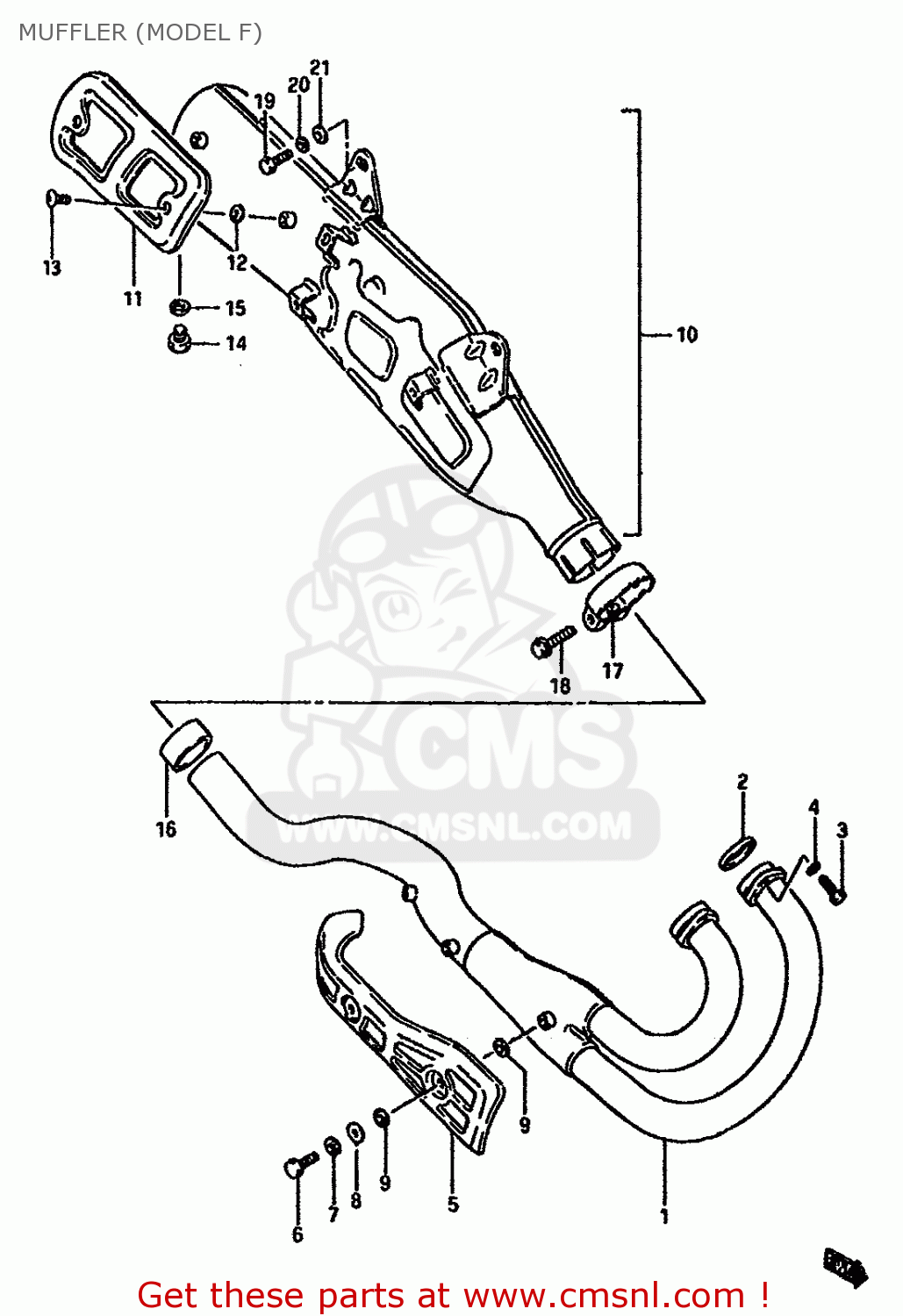 MUFFLER (MODEL F) DR600S 1989 (K) (E02 E04 E15 E16 E17 E18 E21 E22 E25 E34 E39 E53