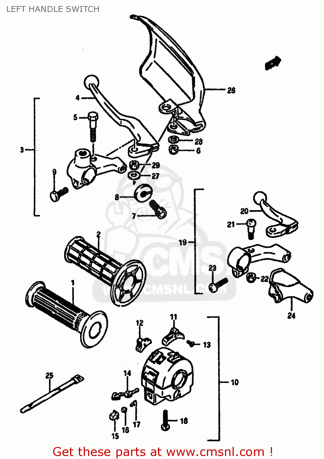 LEFT HANDLE SWITCH DR600S 1989 (K) (E02 E04 E15 E16 E17 E18 E21 E22 E25 E34 E39 E53