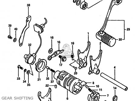 GEAR SHIFTING - DR600S 1989 (K) (E02 E04 E15 E16 E17 E18 E21 E22 E25 E34 E39 E53