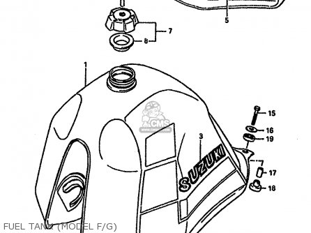 FUEL TANK (MODEL F/G) - DR600S 1989 (K) (E02 E04 E15 E16 E17 E18 E21 E22 E25 E34 E39 E53