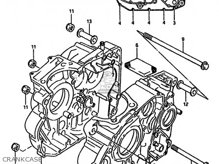 CRANKCASE - DR600S 1989 (K) (E02 E04 E15 E16 E17 E18 E21 E22 E25 E34 E39 E53