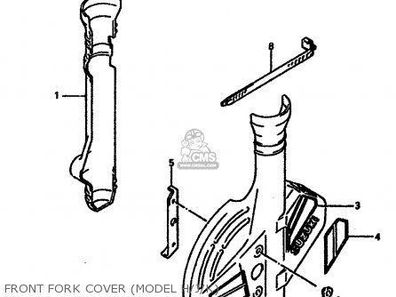 FRONT FORK COVER (MODEL H/J/K) - DR600S 1989 (K) (E02 E04 E15 E16 E17 E18 E21 E22 E25 E34 E39 E53