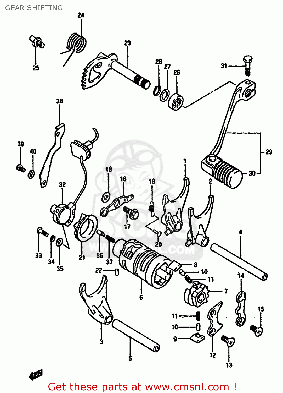 GEAR SHIFTING DR600SU 1985 (F) GERMANY (E22)