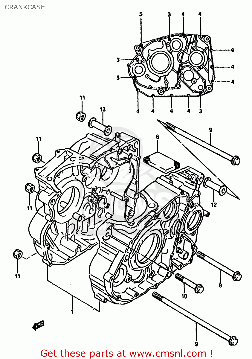 CRANKCASE DR600SU 1985 (F) GERMANY (E22)