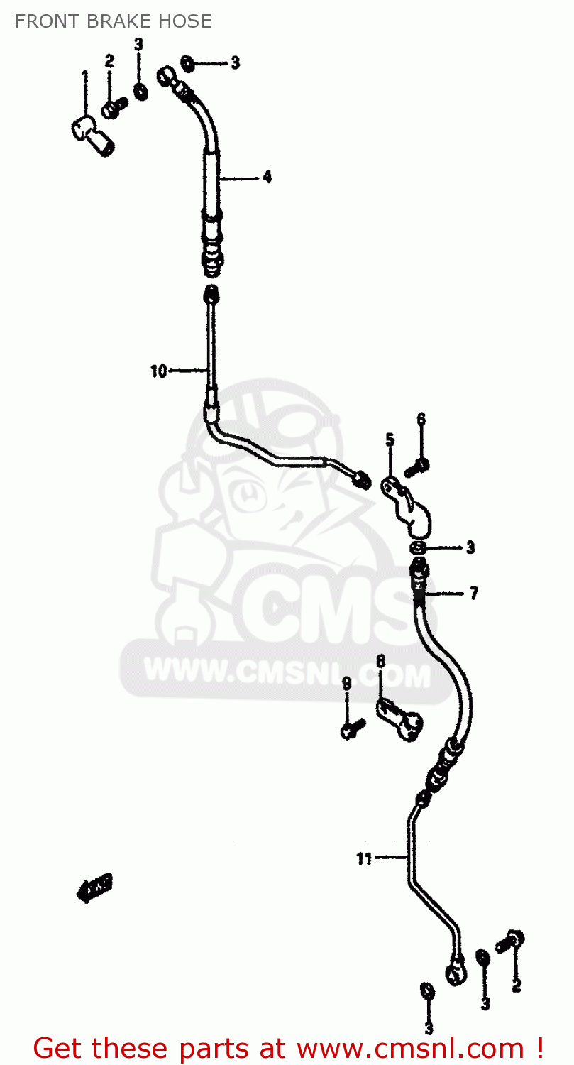 FRONT BRAKE HOSE DR600SU 1985 (F) GERMANY (E22)