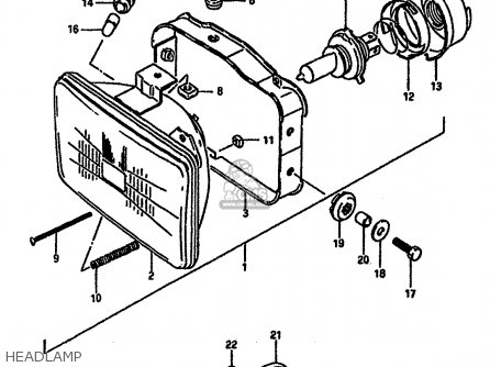 HEADLAMP - DR600SU 1985 (F) GERMANY (E22)