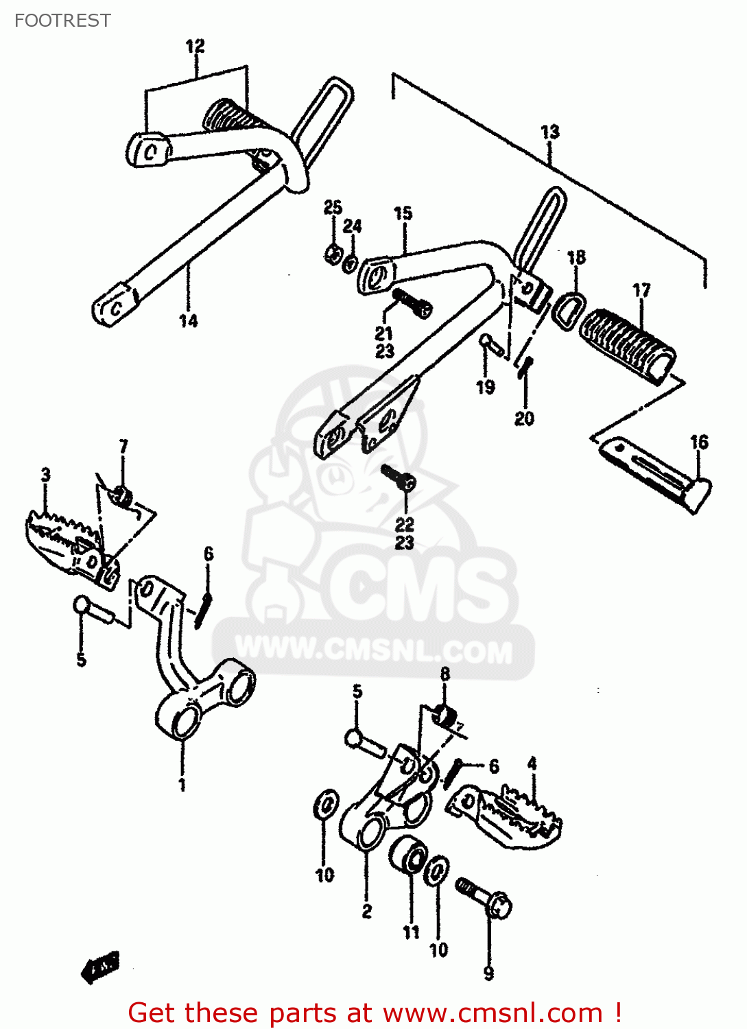 FOOTREST DR600SU 1986 (G) GERMANY (E22)