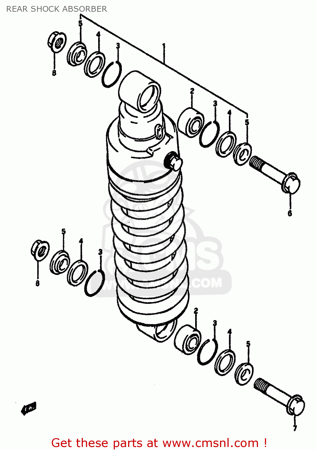 REAR SHOCK ABSORBER DR600SU 1986 (G) GERMANY (E22)