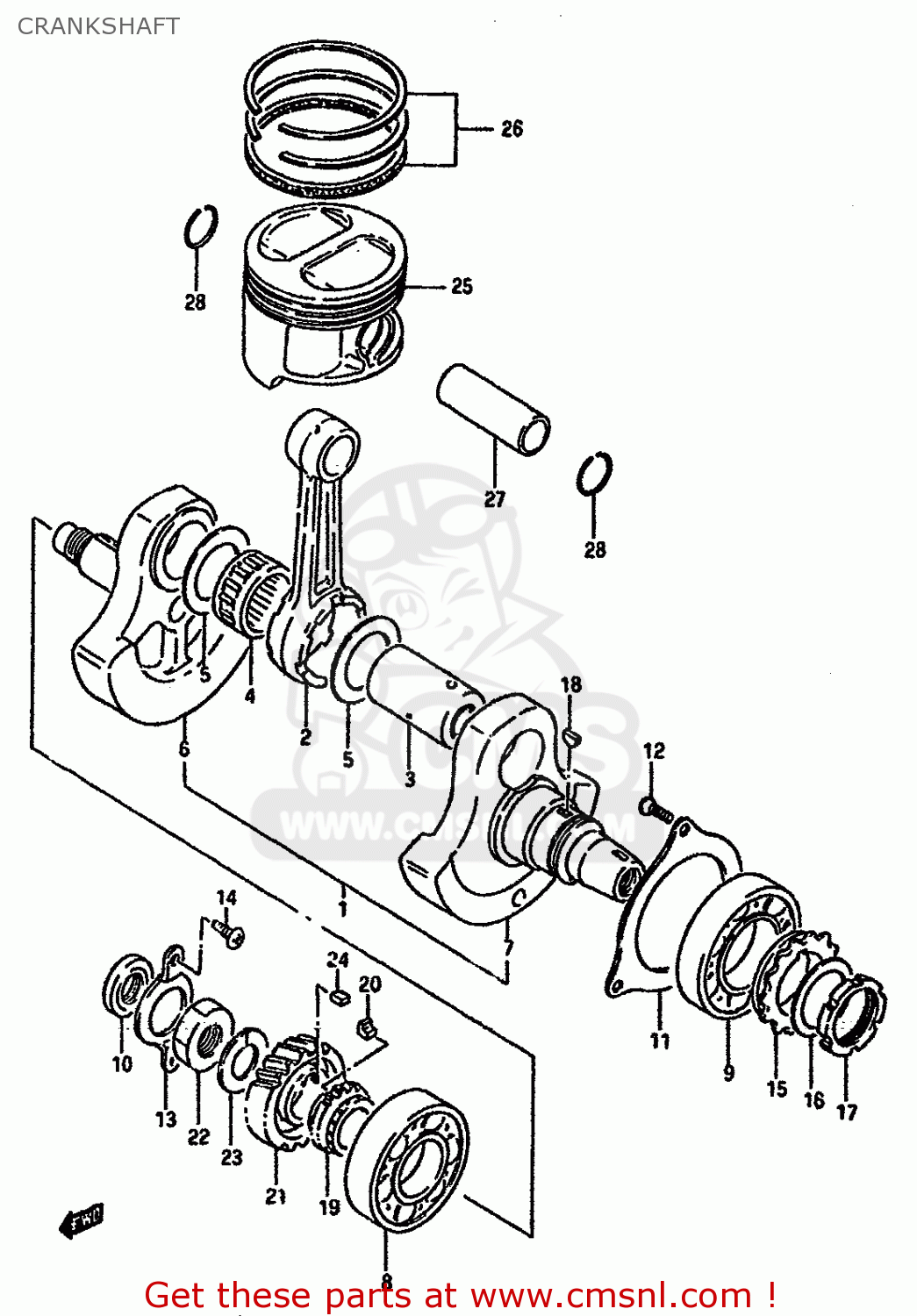 CRANKSHAFT DR600SU 1986 (G) GERMANY (E22)