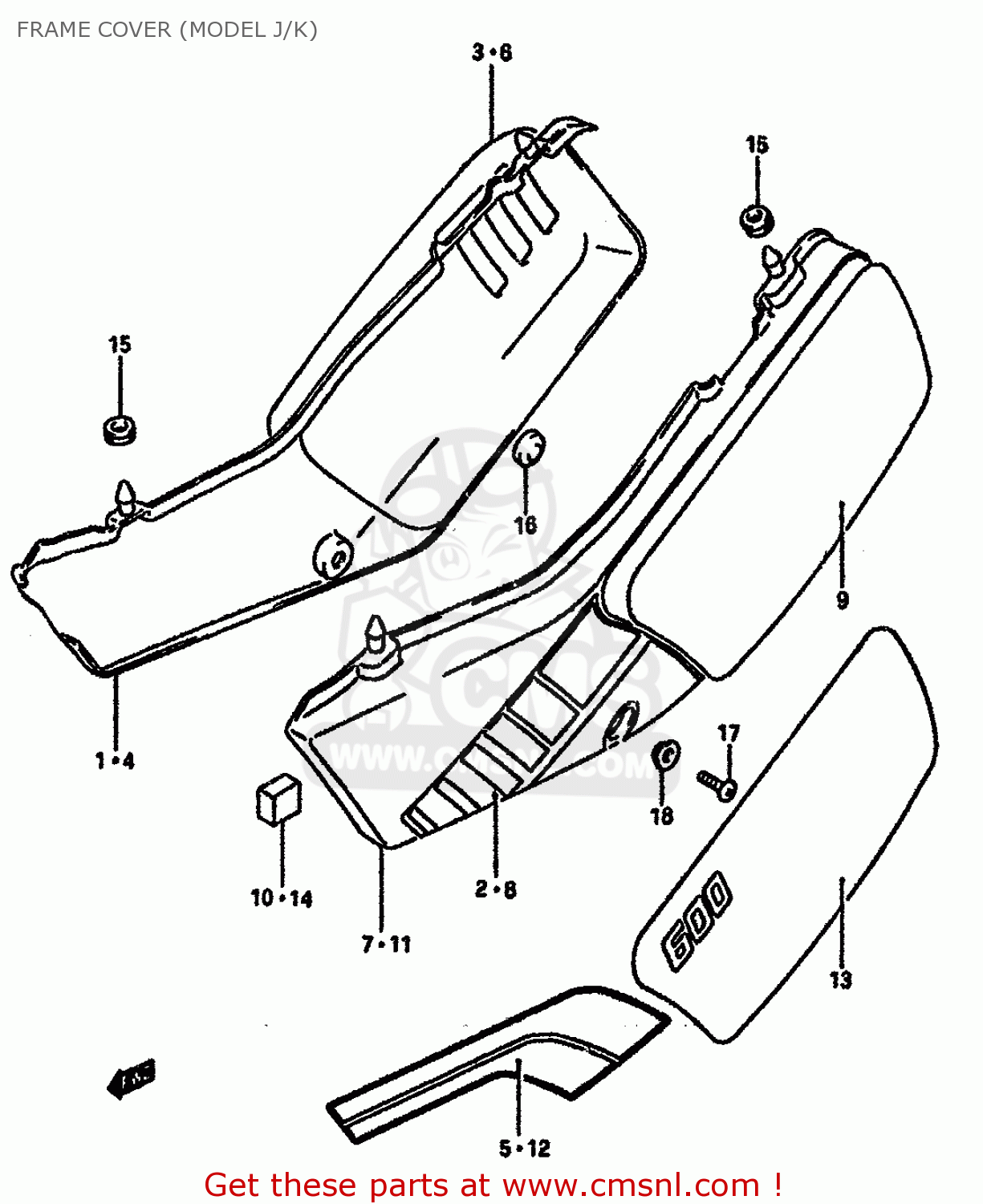 FRAME COVER (MODEL J/K) DR600SU 1987 (H) GERMANY (E22)