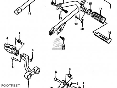 FOOTREST - DR600SU 1987 (H) GERMANY (E22)