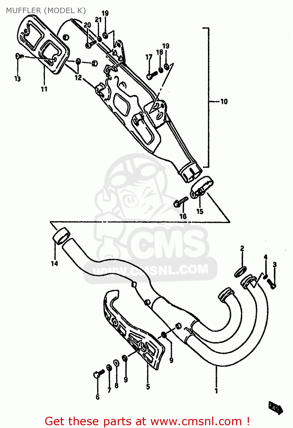 MUFFLER (MODEL K) DR600SU 1988 (J) GERMANY (E22)