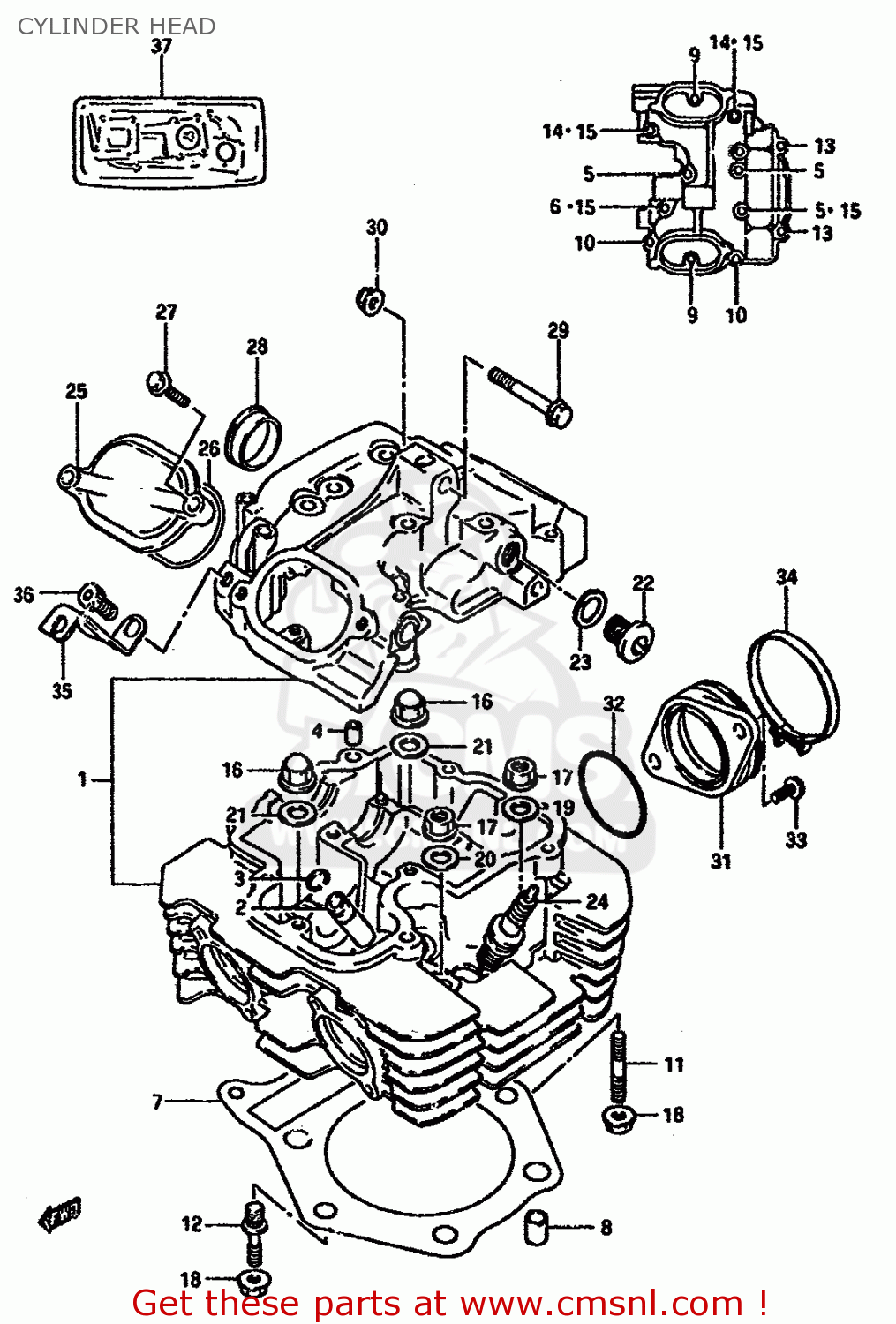 CYLINDER HEAD DR600SU 1989 (K) GERMANY (E22)