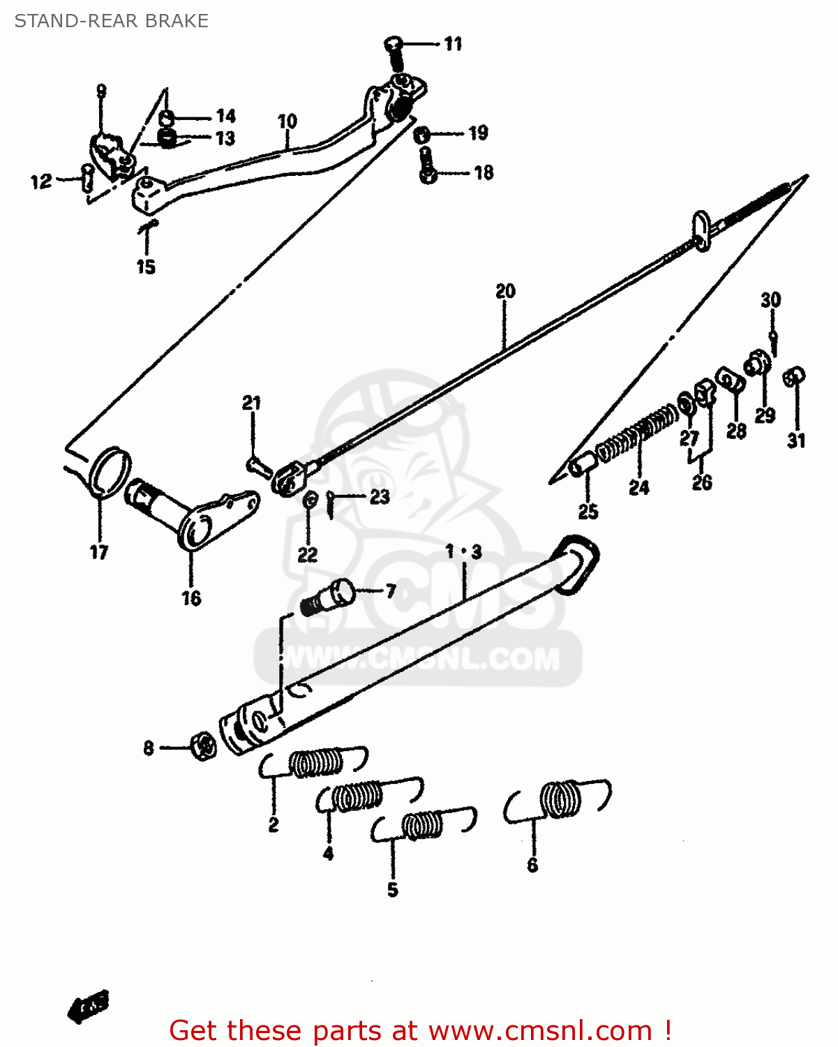 STAND-REAR BRAKE DR600SU 1989 (K) GERMANY (E22)