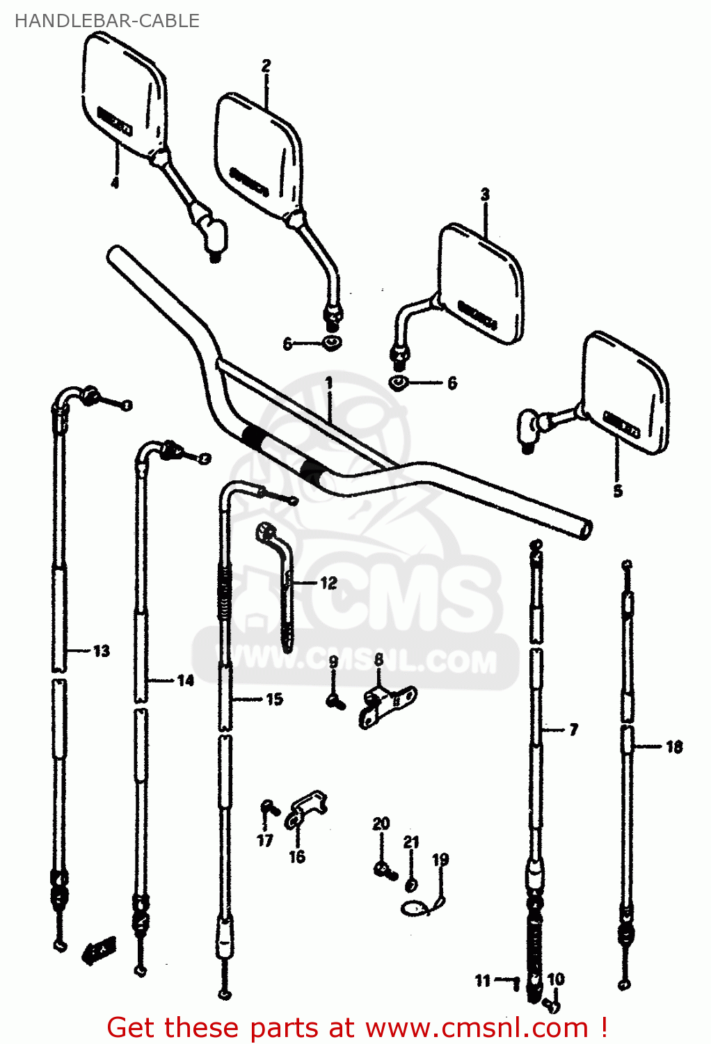HANDLEBAR-CABLE DR600SU 1989 (K) GERMANY (E22)