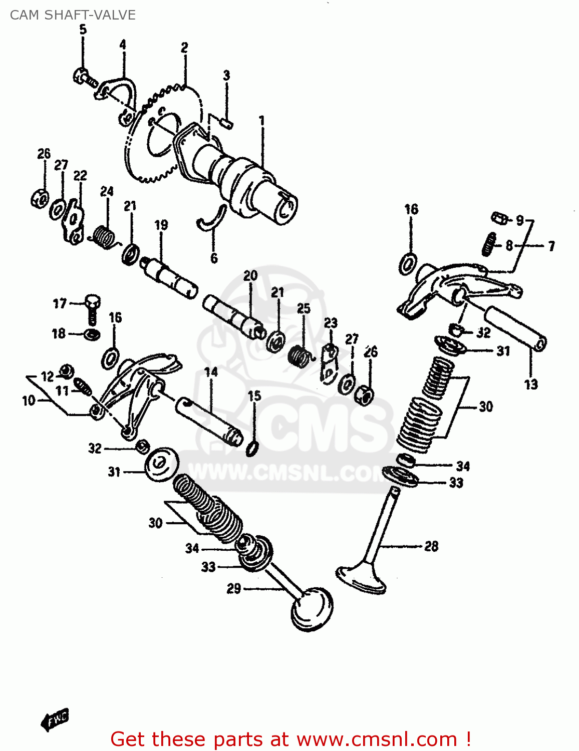 CAM SHAFT-VALVE DR600SU 1989 (K) GERMANY (E22)