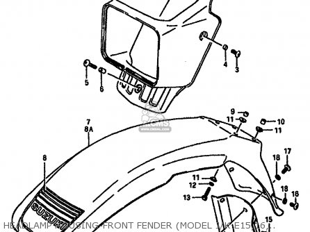 HEADLAMP HOUSING-FRONT FENDER (MODEL J/K E15,16,17,18,22,24) - DR600SU 1989 (K) GERMANY (E22)