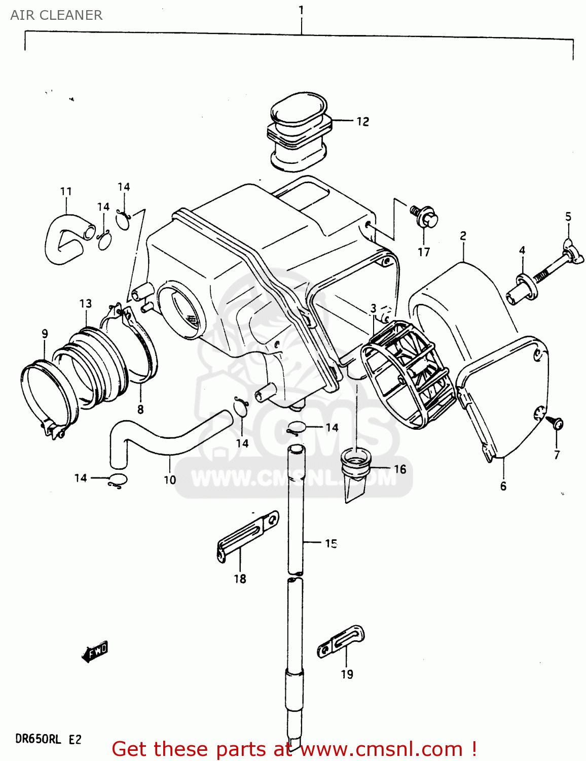 AIR CLEANER DR650R 1990 (L) (E2 E4 E15 E16 E17 E18 E21 E22 E24 E25 E34 E39 E