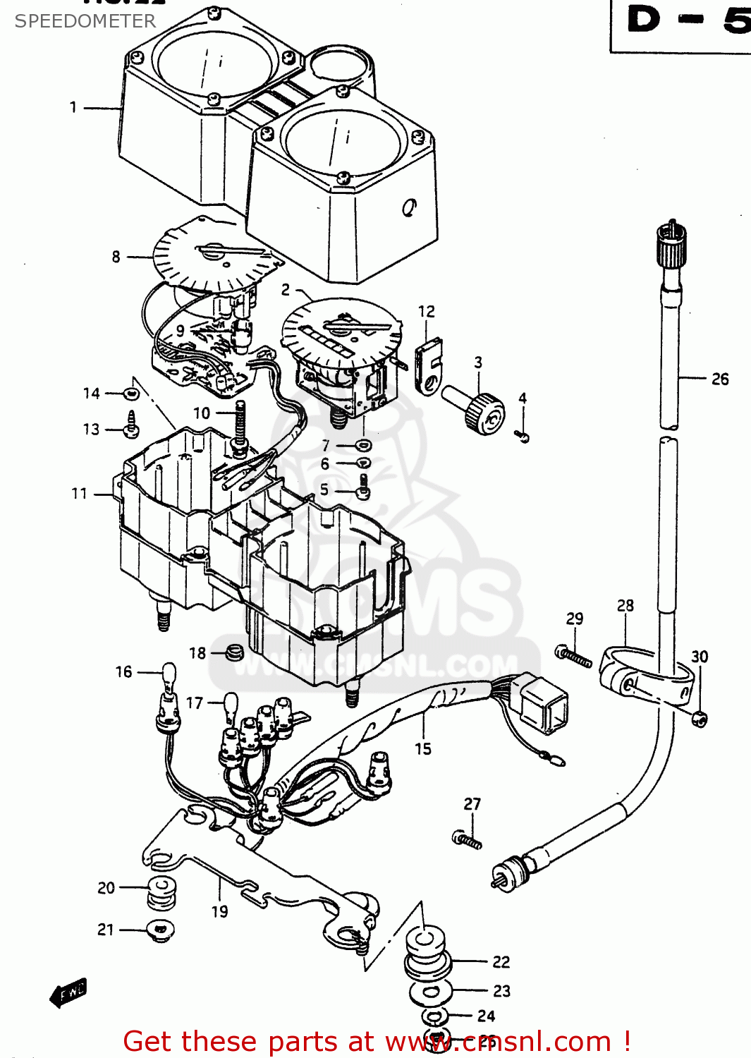 SPEEDOMETER DR650R 1990 (L) (E2 E4 E15 E16 E17 E18 E21 E22 E24 E25 E34 E39 E