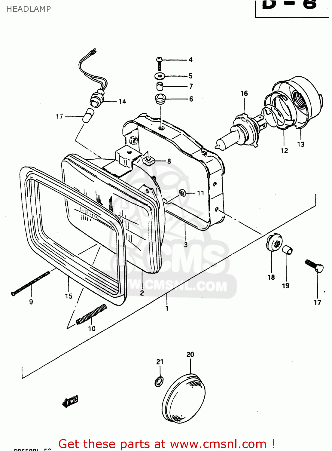 HEADLAMP DR650R 1990 (L) (E2 E4 E15 E16 E17 E18 E21 E22 E24 E25 E34 E39 E