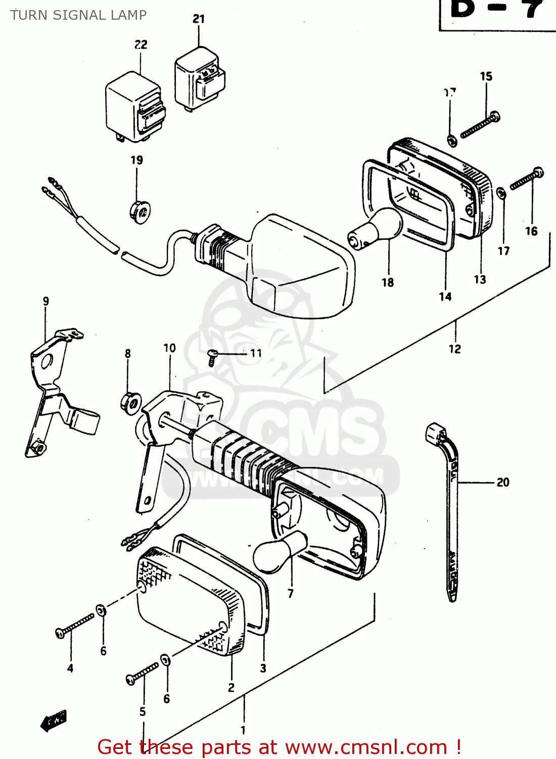 TURN SIGNAL LAMP DR650R 1990 (L) (E2 E4 E15 E16 E17 E18 E21 E22 E24 E25 E34 E39 E