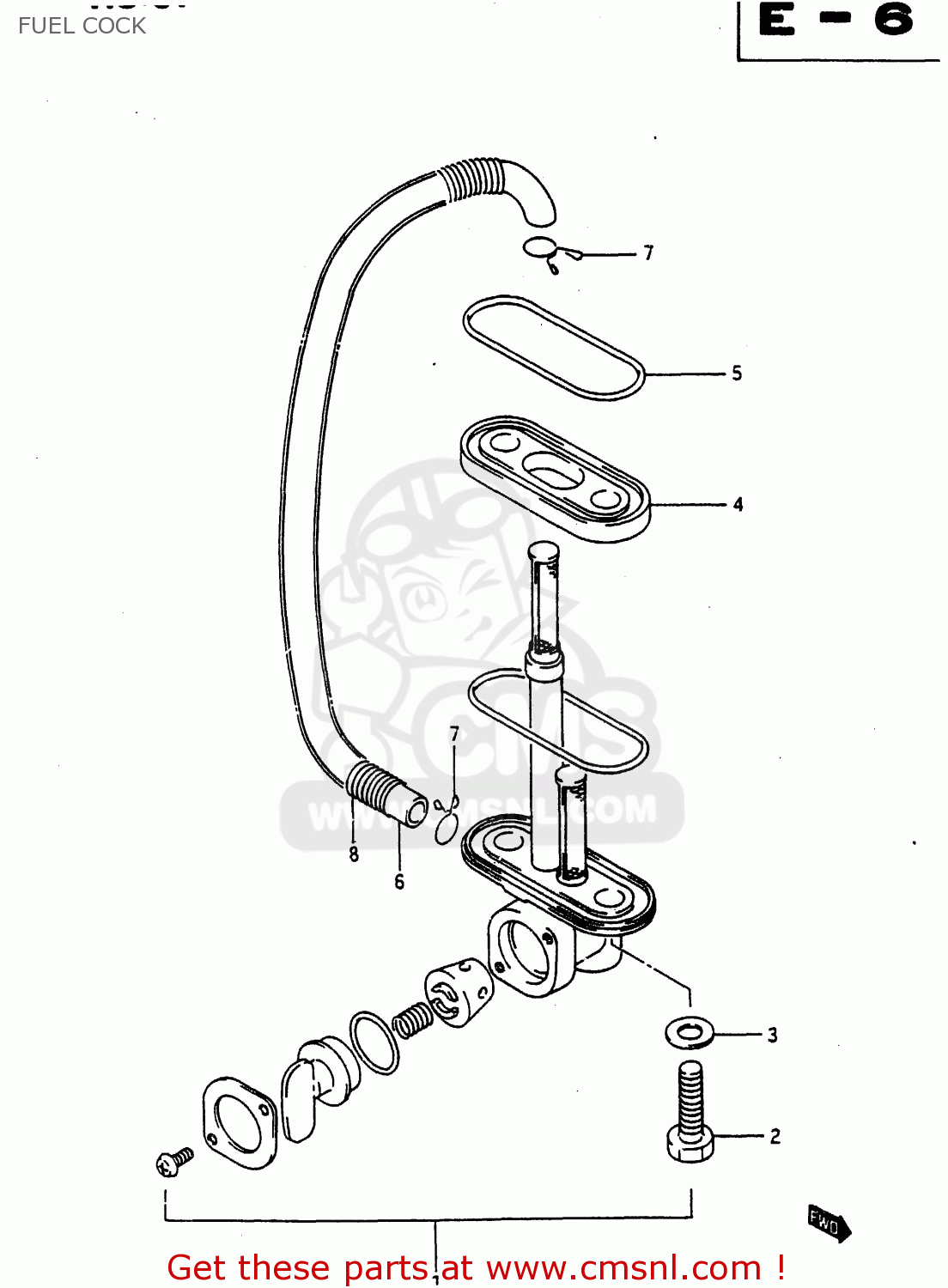 FUEL COCK DR650R 1990 (L) (E2 E4 E15 E16 E17 E18 E21 E22 E24 E25 E34 E39 E