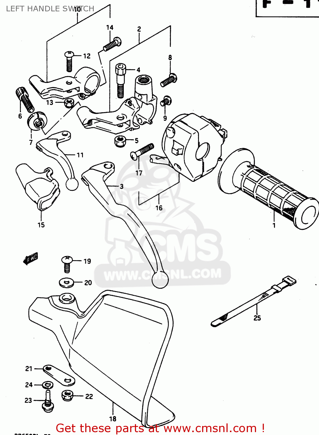 LEFT HANDLE SWITCH DR650R 1990 (L) (E2 E4 E15 E16 E17 E18 E21 E22 E24 E25 E34 E39 E